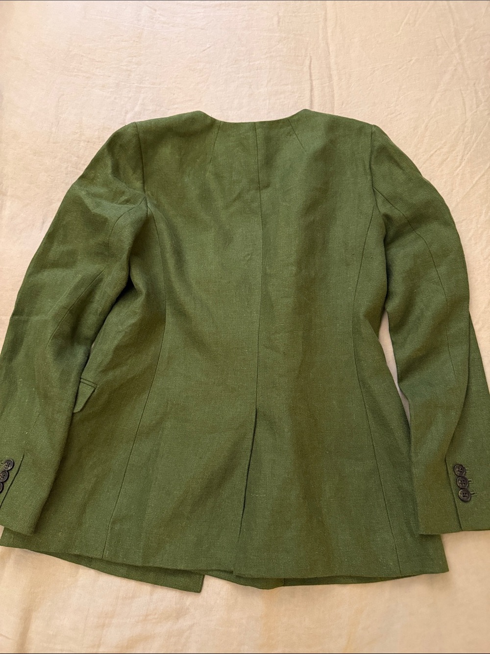 J.Crew Olive Green Womens Linen Tailored Blazer Jacket size 4 - Picture 9 of 13